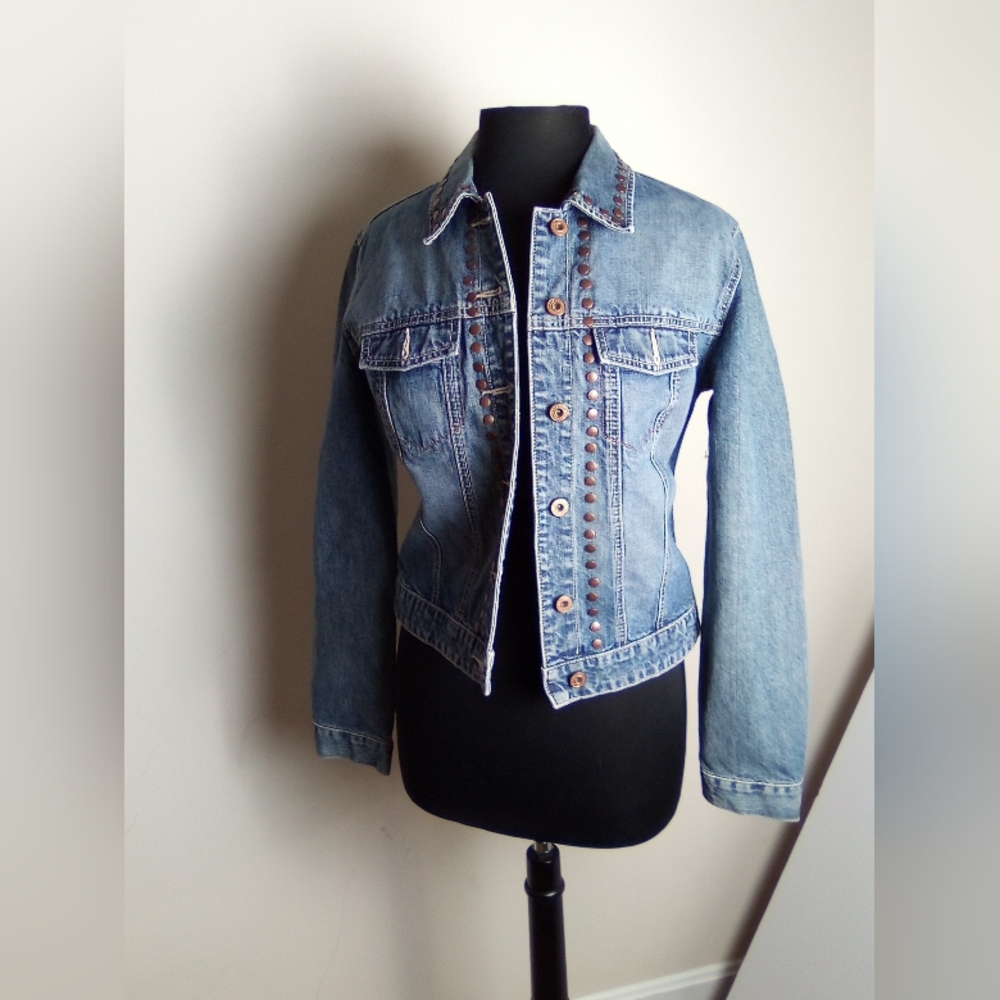 GAP Blue Denim Jacket SIZE MEDIUM - Picture 2 of 7